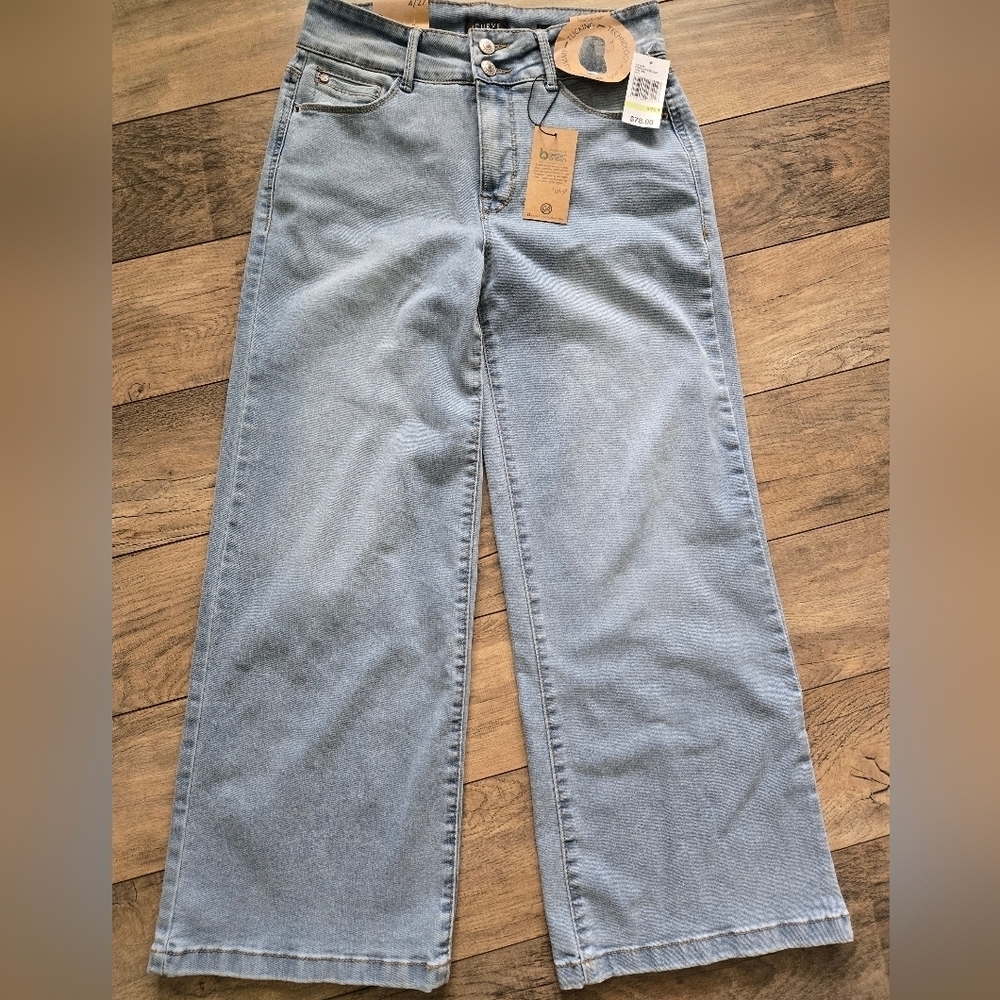 Curve Appeal Women's High Rise Wide Leg Light Blue Jeans Size 4/27.  Nwt - Picture 8 of 13